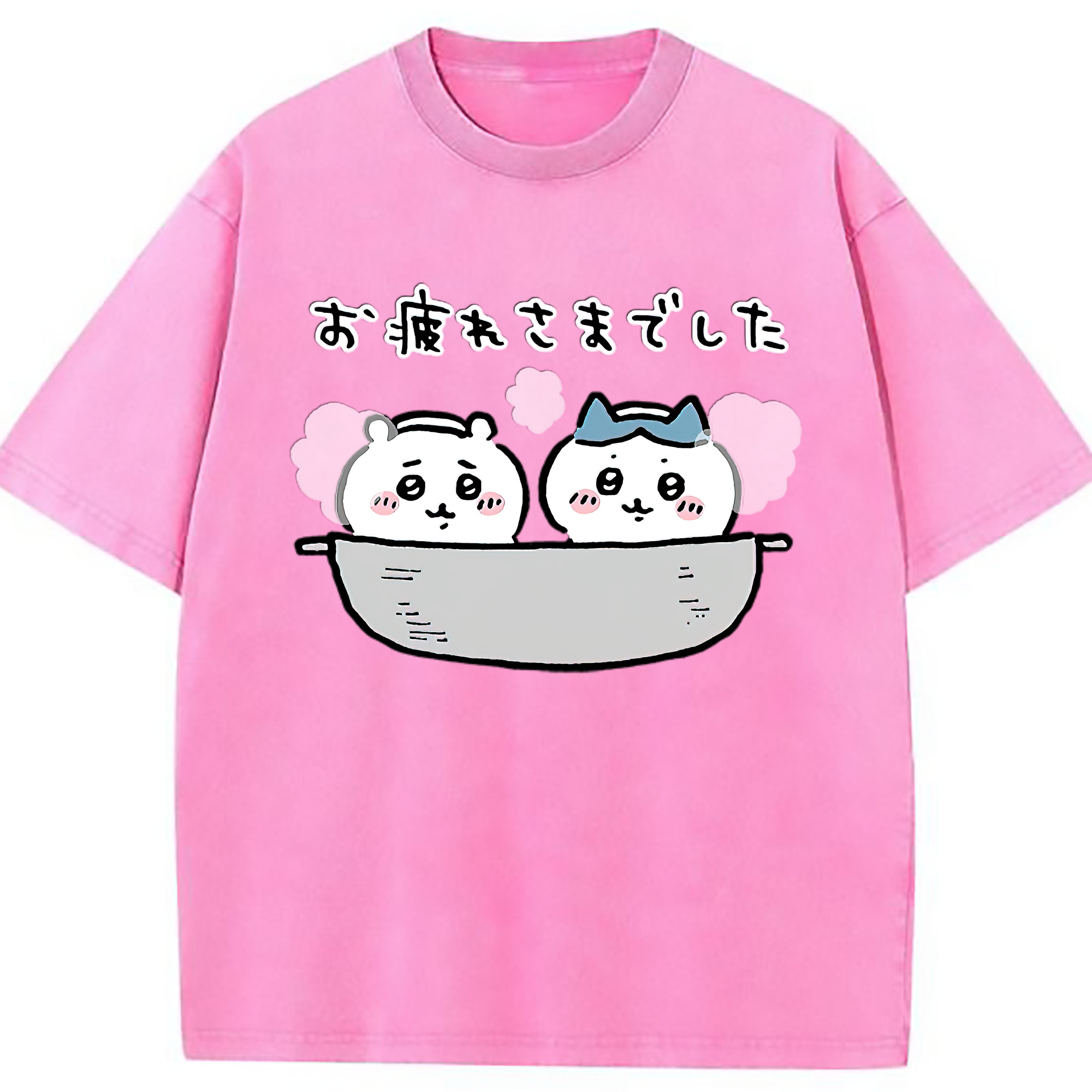 （画像用） ちいかわ ハチワレ Chii-kawa hachiware 綿100% ヴィンテージ風 半袖Tシャツ（フロントプリント）